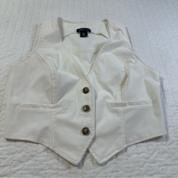 Sincerely Jules Ivory Buttoned  Down casual Vest - Picture 2 of 8